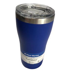 New NWT WEST MARINE Blue Stainless Steel Travel Coffee Cup Tumbler 20 Oz
